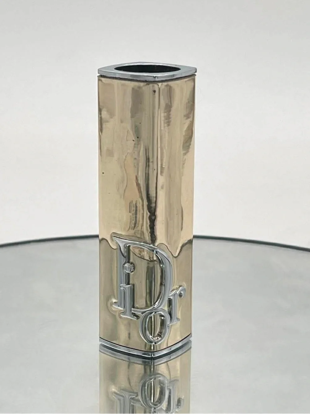 Dior Gold and Silver Logo Lipstick Holder
